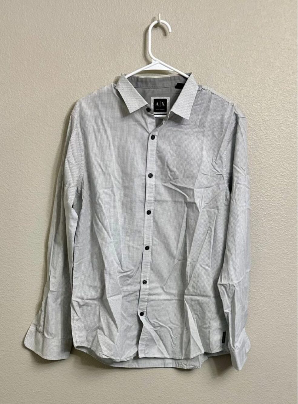 Armani Exchange checkered button up long sleeve